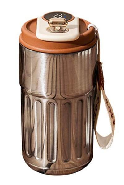 ALLMUG كريم ترمس فولاذي مع شاشة LED لدرجة الحرارة