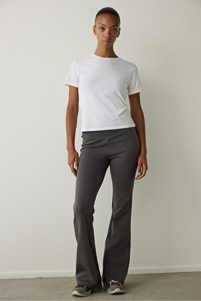 Penti Antrasit Easy Yüksek Bel İspanyol Paça Pantolon