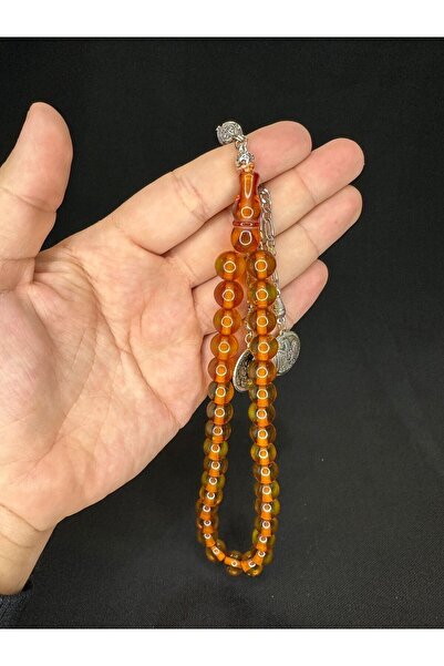 Anemore Collection مسحوق مسبحة كهرمان لون أصفر قطع كروي 10 ملم T-573