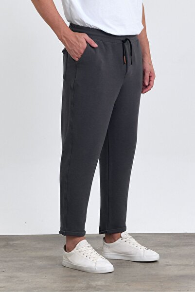 COMBİNE MİCHAİL SMOKED Men's Jogger Pants - Patterned, Cotton, Back Pocket and Elastic Waist