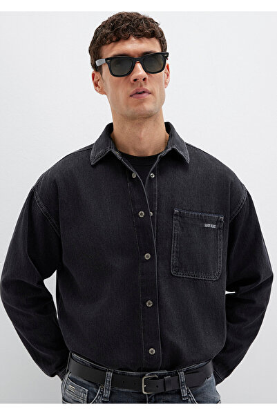 Mavi Aidan Black Антрацит Джинсовий сорочка Regular Fit / Нормальний крій 0210588-85622