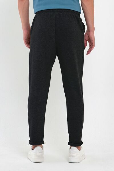 COMBİNE MİCHAİL Black Men's Jogger Pants - Double Leg, Cotton, Back Pocket and Elastic Waist