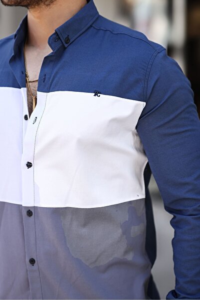 comstar Триколірна slim fit сорочка з лікра