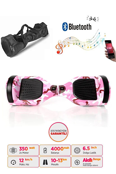 CityMate Elektrikli Kaykay Hoverboard Bluetooth Hoparlörlü 6.5 İnç Grafiti D05 - Çanta Hediye