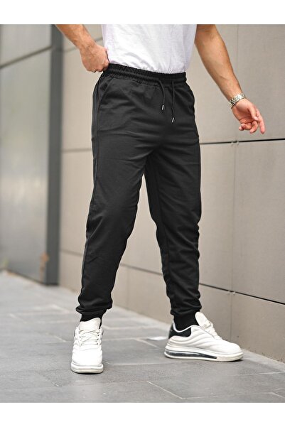 comstar Мъжки черни спортни панталони с висока талия и еластична талия