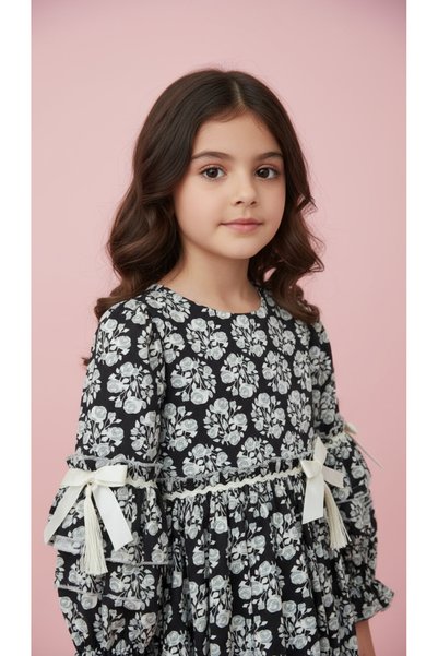 Polin Patterned Girl's Casual Dress