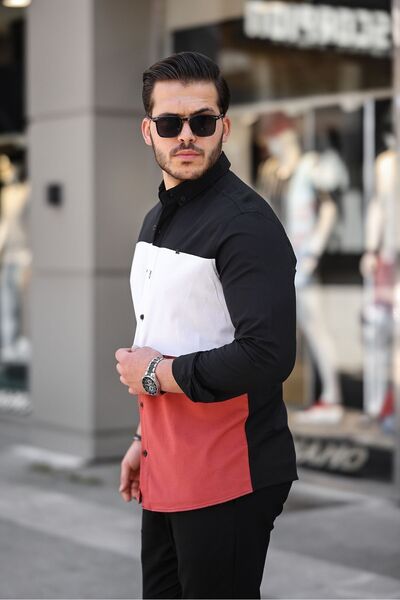 comstar Τριχρωμία Slim Fit Lycra Τζιν πουκάμισο