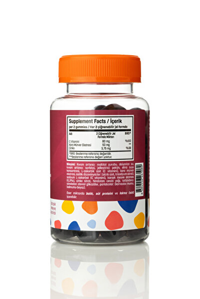 Y'our Gummies Kara Mürver Çiğnenebilir Vitamin Gummy 60 Adet C Vitamini/Elderbery Sambucus/Çinko