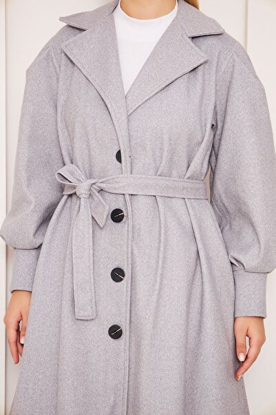 comstar Жіночий пальто з рукавами-балонами, манжетами та капюшоном