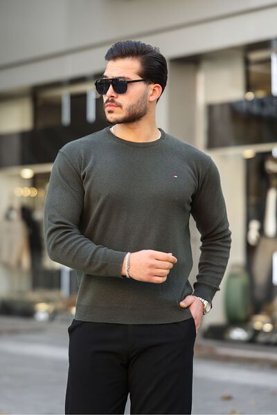 comstar Men's crew neck cotton knit sweater