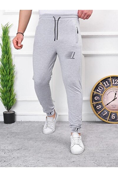 comstar Чоловічі літні штани з еластичним поясом і принтом, кольору димчастого