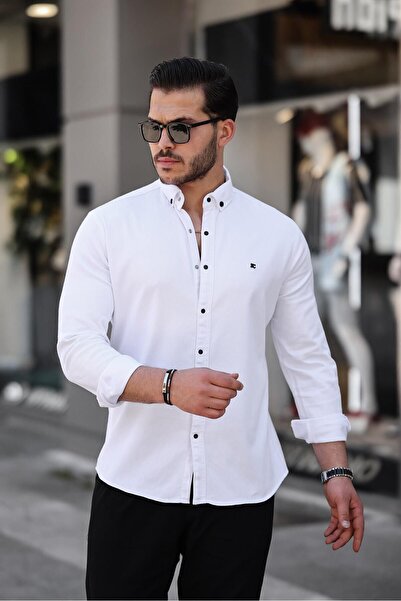 comstar Чоловіча сорочка Basic Slim Fit з довгими рукавами, біла, вузька