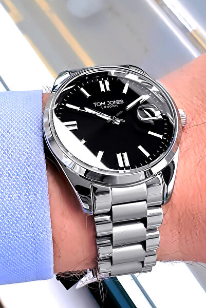 Tom Jones Orijinal Erkek Kol Saati 3 Atm Su Geçirmez Gümüş Renk Çelik Kordon ...