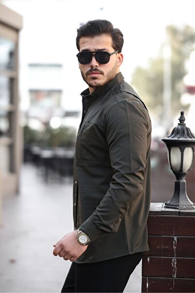 comstar Чоловіча сезонна модна сорочка з прихованою кишенею та парашутом, колір хакі