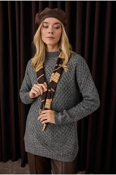 HEQA Антрацитовий колір, плетений светр