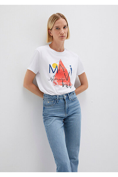 Mavi Tričko White Triangle PrintedIstanbul -RegularFit 168892 -620