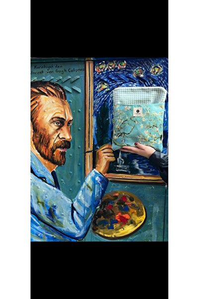Calliopia Van Gogh Badem Ağacı Keten Kitap/Tablet Kılıfı İki Gözlü