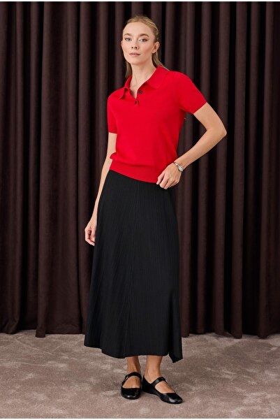 HEQA Fitilli Triko Etek Siyah