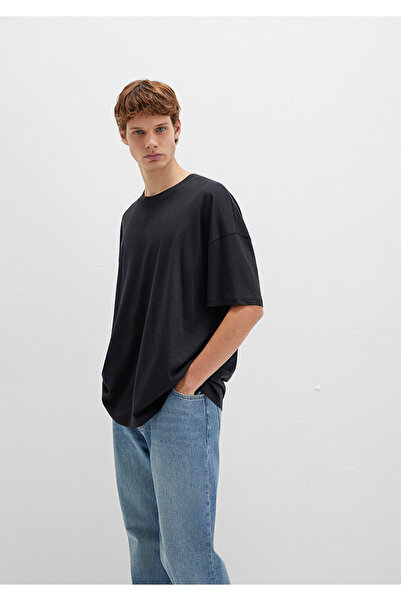 Mavi Tricou negru supradimensionat din bumbac organic Oversize / Croială largă 066902 -900