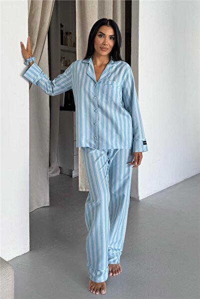 COCCOLARSI Sottile Selvaggio Bebe Mavisi Uzun Pijama Takımı