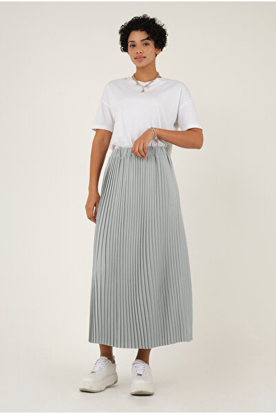 HEQA Piliseli Etek Gri