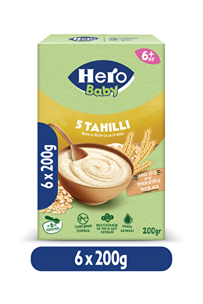 Hero Baby 5 Tahıllı Sütsüz 200g x6