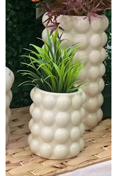akdeniz home MİEN XSD-1035 10 cm Bubble Seramik Vazo – Dekoratif Modern Tasarım