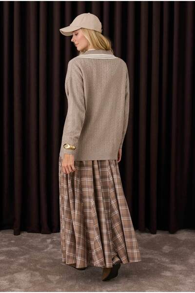 HEQA V-подібний комір, трикотаж, візон