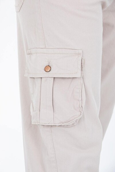 comstar Women's Cargo Pocket High Waist Narrow Leg Gray Trousers