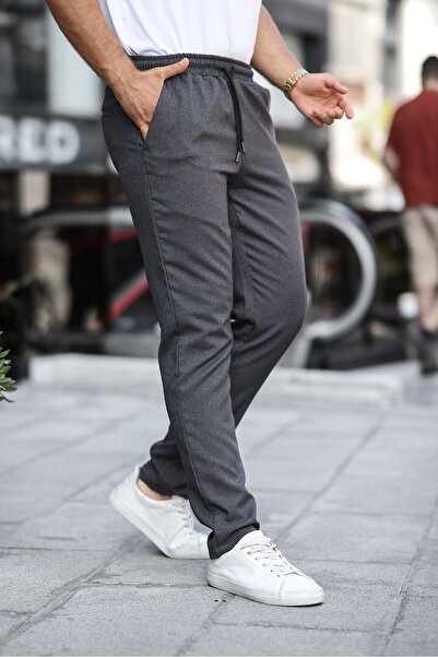 comstar Erkek Bel Lastikli Düz Paça Dar Basic K.Gri Pantolon