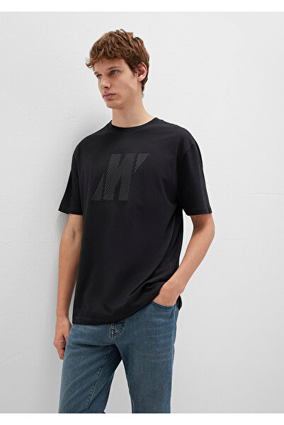 Mavi Pro Logo Printed Black T-Shirt Regular Fit / Normal Cut 067034-900