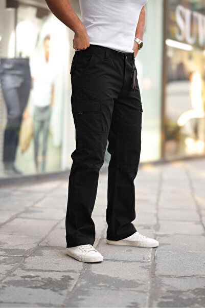 comstar Чоловічі чорні мішкуваті штани з карго-кишенями