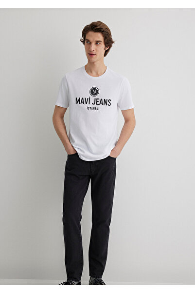Mavi Jeans bedrucktes weißes T-Shirt Slim Fit / Slim Fit 066195-620