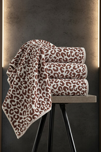 My Catherine Leopard Pattern 4-Piece 50X90Cm Towel Set |   Hand and Face Towel 100% Cotton