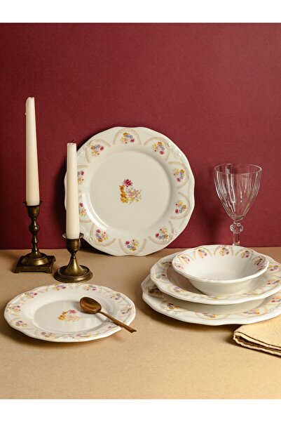 Onedekor 24 Parça 6 Kişilik Porselen Yemek takımı Royal Bellis Tifany