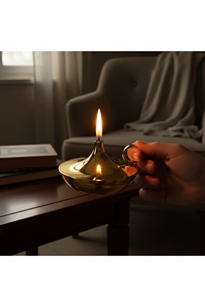 SAZAK AKSESUAR Dekoratif Gold Pilli Mum Alaaddin Lambası Tasarımlı LED Işıklı...