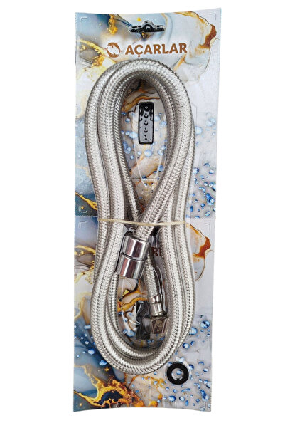 Acarlar 10 Yıl Garantili Paslanmaz Çelik 2 Metre Spiral Duş Başlığı Hortumu 1...