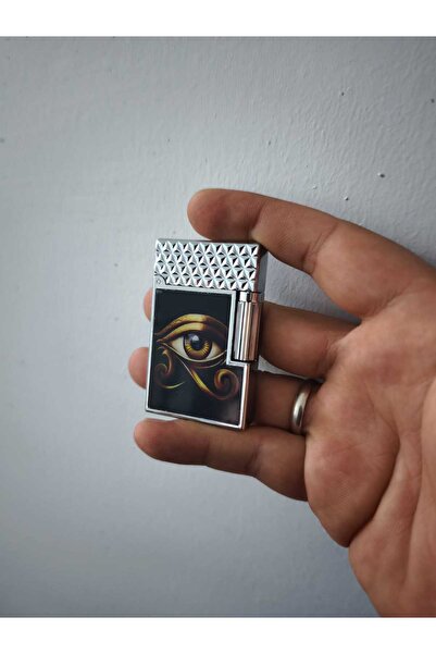 HK GİFT SHOP İŞLEME BASKI JET ALEV GAZLI D PONT MODEL METAL ÇAKMAK