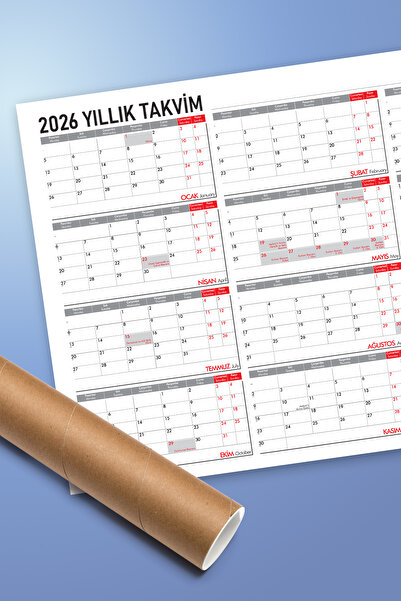 Varyant 2026 Yıllık Planlayıcı Duvar Takvimi 50 X 70 Cm Ve Işaretleyici Stickerlar