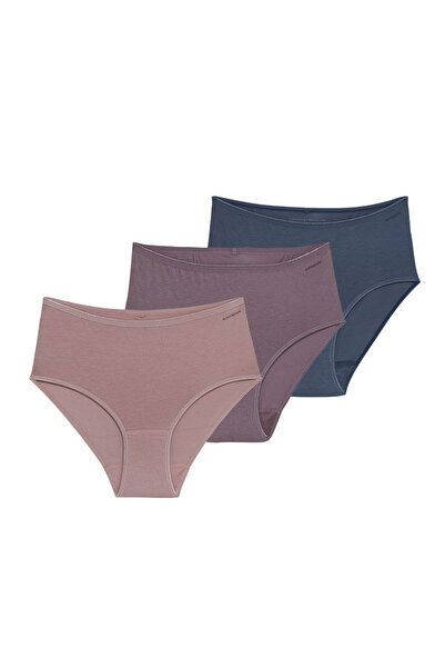 Blackspade Kadın Külot 3'lü Paket Essential 1577 - Mor Pembe Denim