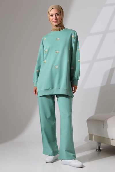 Mihran Butik Set Hijab sport și confortabil pentru femei, verde mentă - sezon...