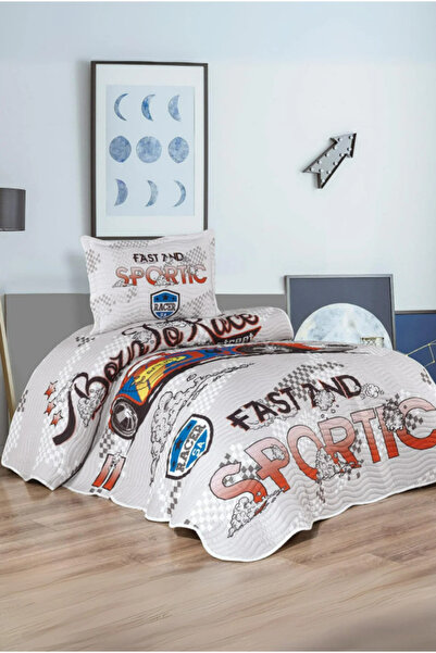 BELENAY HOME Sportic Car Erkek Çocuk Tek Kişilik Yatak Örtüsü Takımı - Pike Set