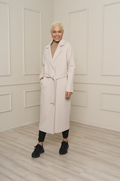 KENT Yün Karışımlı Taş Uzun Slim Fit Kaban