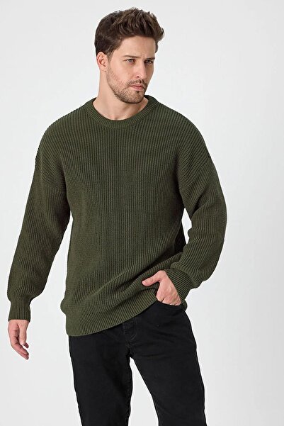 TENA Men's Green (Trz050) Crew Neck Knitted Sweater