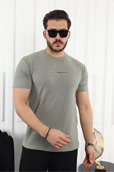 comstar Ανδρικό μπλουζάκι με στάμπα με στάμπα με κοντό μανίκι Basic πράσινο