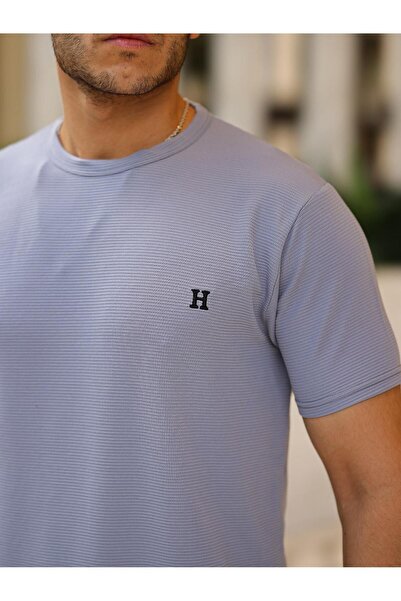 comstar Men's Waffle Fabric Crew Neck Summer Gray T-Shirt