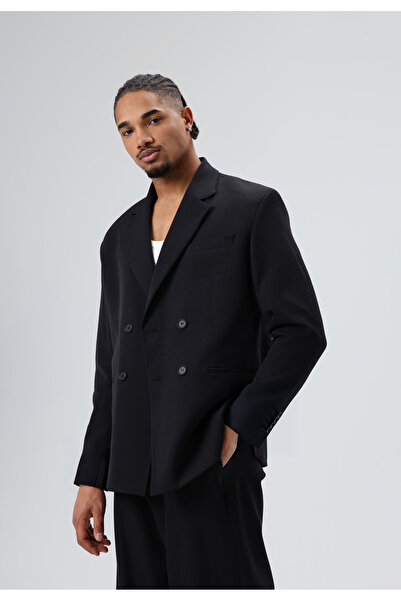 VAMOSCLO Oversized Double-Breasted Suit Black