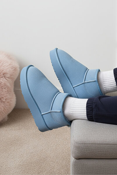 Capone Outfitters Raina Жіночі короткі чоботи з товстою підошвою, круглим носком і хутром