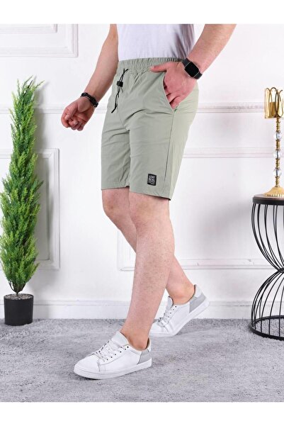 comstar Men's Parachute Fabric Waist Elastic Capri with Print Detail