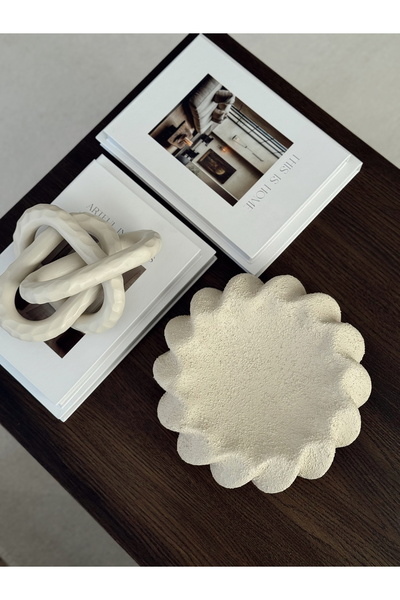 AYSA HOME DECOR Seramik Bej Dokulu Dekoratif Rüzgar Obje